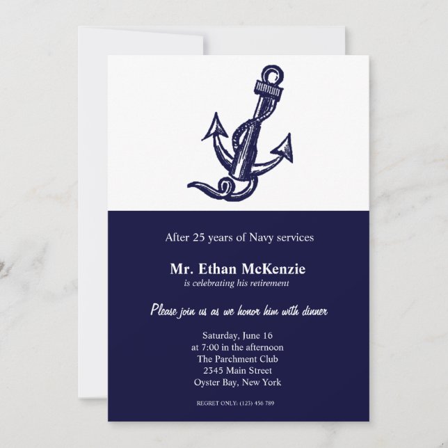 Invitation Retraite de la Marine (Devant)