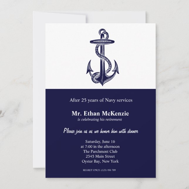 Invitation Retraite de la Marine (Devant)