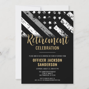 Invitation Retraite de l'agent correctionnel Ligne mince Silv