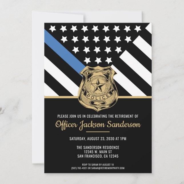 Invitation Retraite de l'agent de police (Devant)