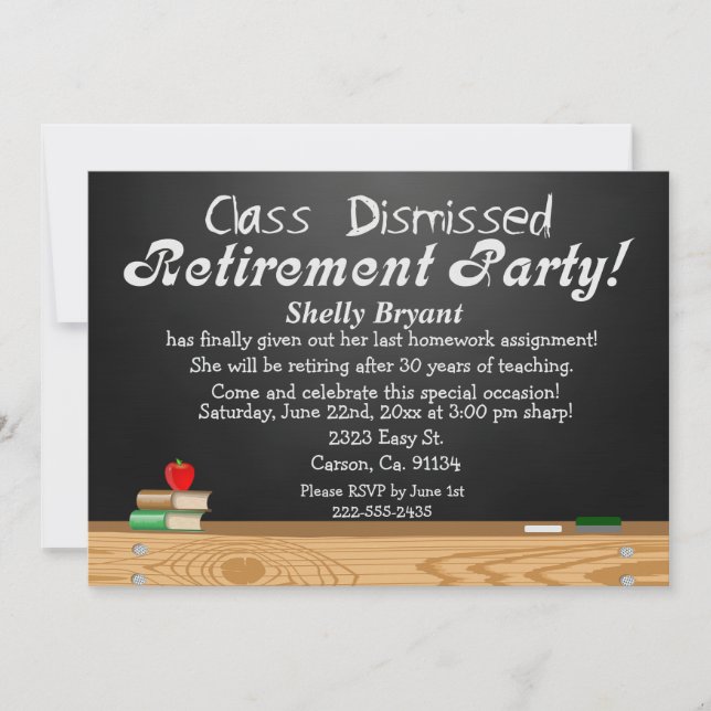 Invitation Retraite de professeur de tableau écartée par (Devant)