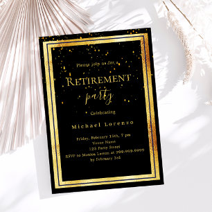 Invitation Retraite des confettis en or noir