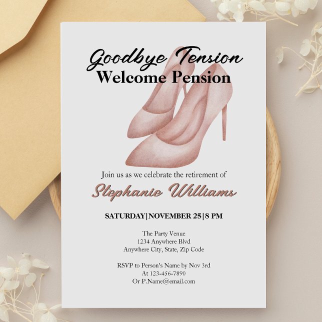 Invitation Retraite des femmes Adieu Tension Bureau talons (Créateur téléchargé)