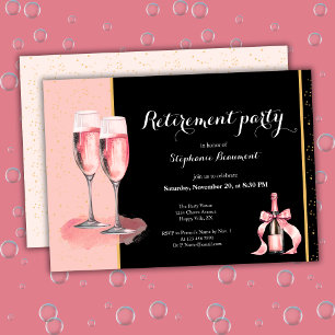 Invitation Retraite des femmes Rose Noir Champagne