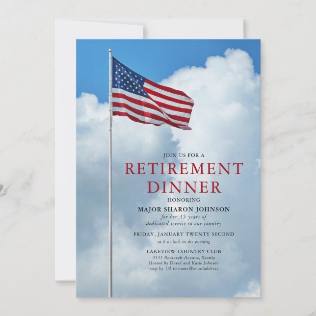 Invitation Retraite du drapeau militaire patriotique (Devant)