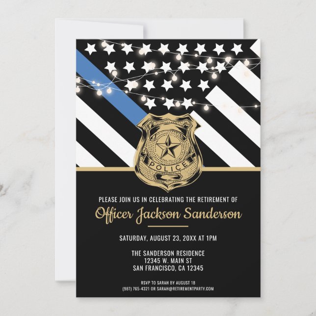 Invitation Retraite d'un agent de police (Devant)