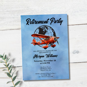 Invitation Retraite Globe Travel Plane Plane Places