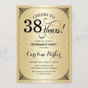 Invitation Retraite - Gold Black Damask