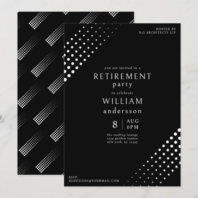 Invitation Retraite moderne des hommes d'entreprise noirs et  (Devant / Derrière)