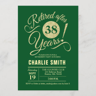 Invitation Retraite - Or Vert foncé