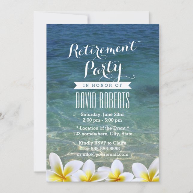 Invitation Retraite Party Beach Floral (Devant)