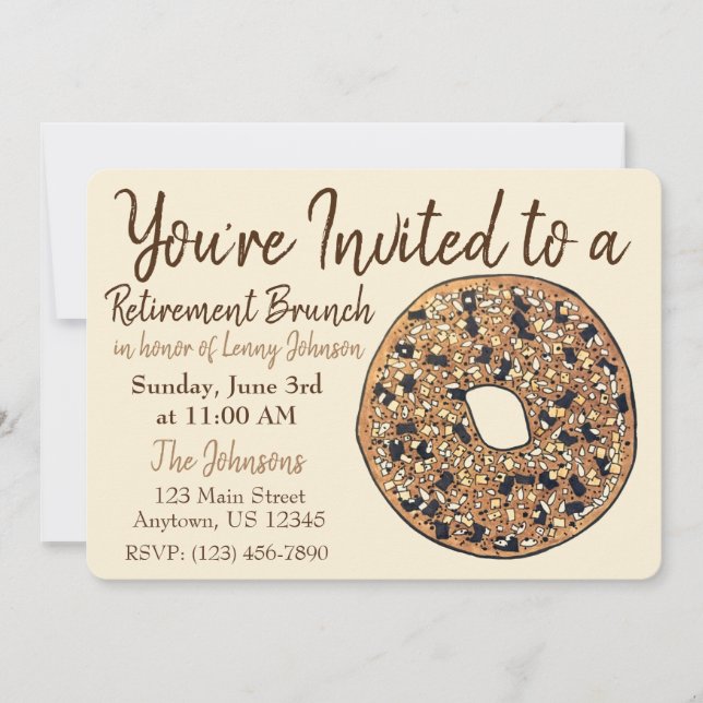 Invitation Retraite Petit Déjeuner Brunch Tout Bagel (Devant)