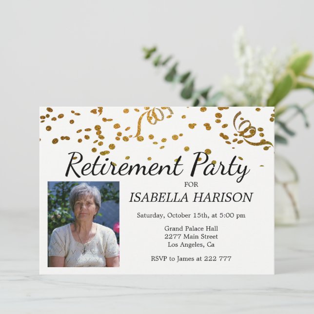 Invitation Retraite photo personnalisée (Debout devant)
