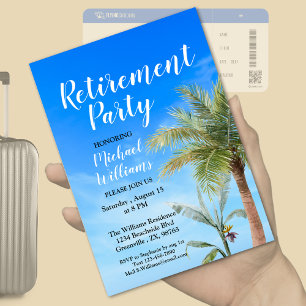 Invitation Retraite Plage Thème Fête Amis Nourriture Fun