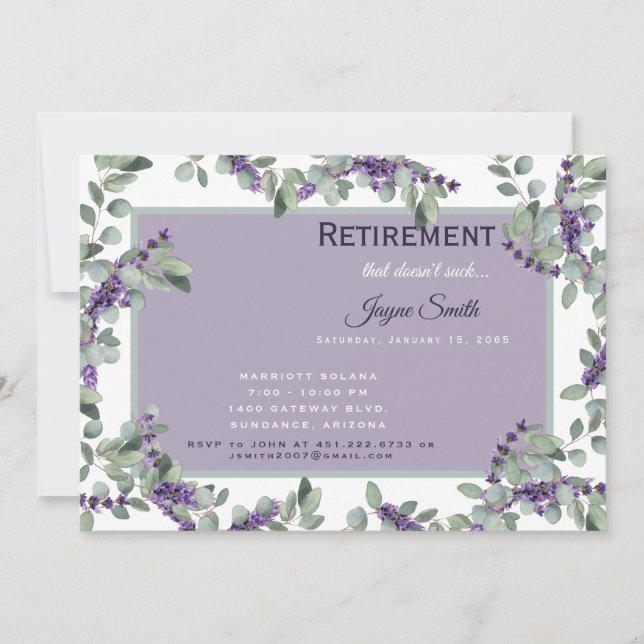 Invitation Retraite "qui n'aspire pas" Lavender (Devant)