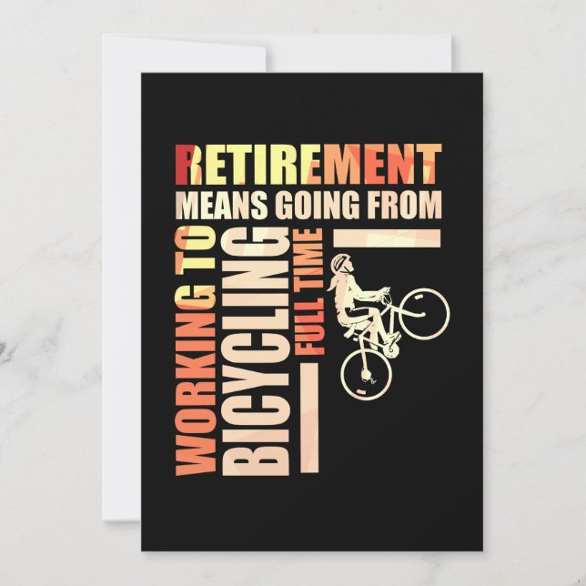 Invitation Retraite Signifie Travailler Pour Le Vélo (Devant)