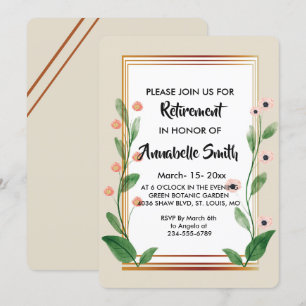 Invitation Retraite sophistiquée classique et élégante
