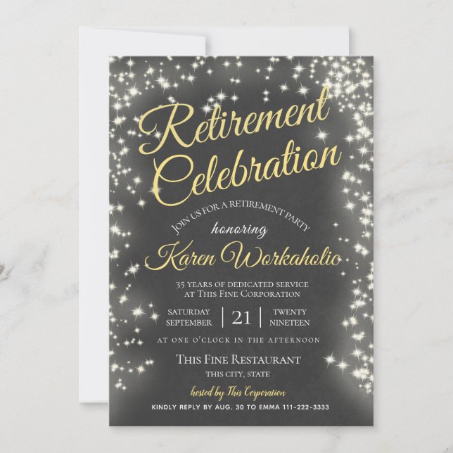 Invitation Retraite Starry Chalkboard Sky (Devant)