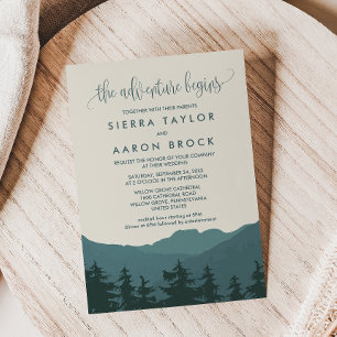 Invitation Retraite vers les montagnes Mariage Green Advent