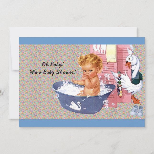 Invitation Retro 1940s Baby Boy Shower (Devant)
