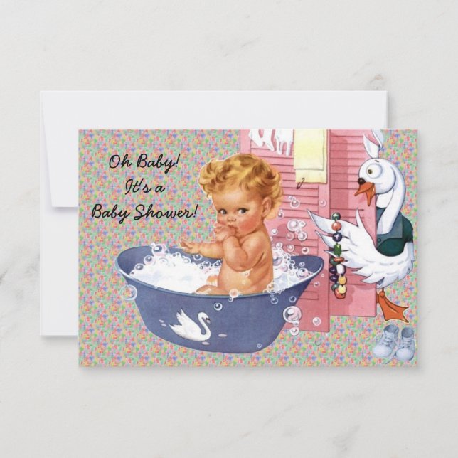 Invitation Retro 1940s Baby shower V2 (Devant)