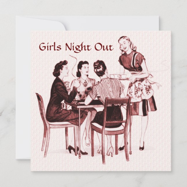 Invitation Retro 1940s Girls Night Out (Devant)