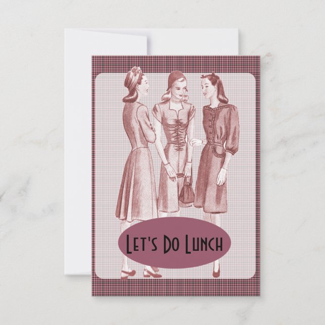 Invitation Retro 1940s Luncheon V2B (Devant)