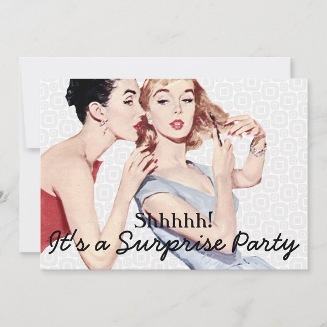 Invitation Retro 1950 Surprise Birthday Party (Devant)