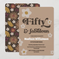 Retro 1970 Floral 50 & Fabuleux Invitat d'annivers