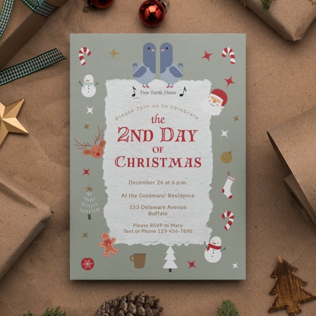 Invitation Retro 2e jour de Noël fête de Noël tardive (Créateur téléchargé)