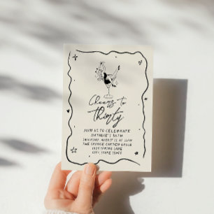 Invitation Retro 30th Cheers To Thirty Doddle Birthday Party