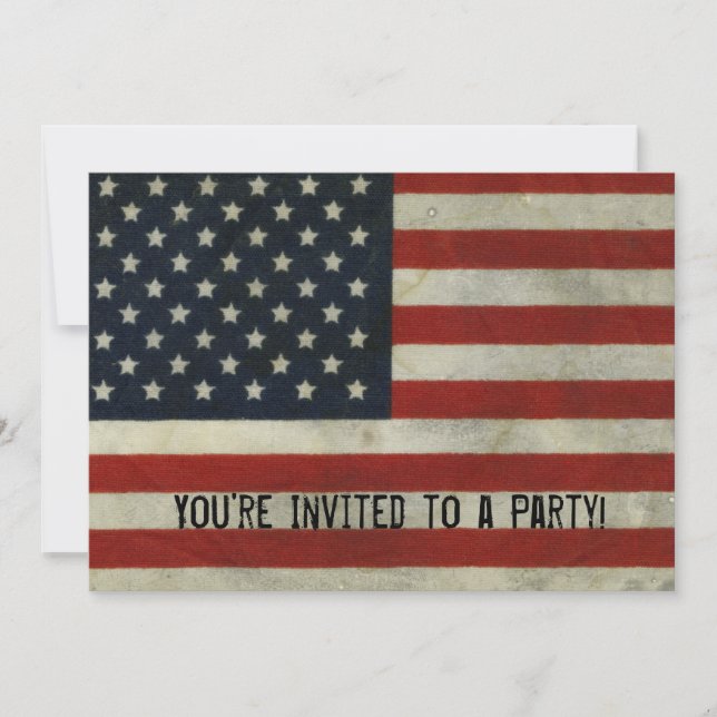 Invitation Retro American Flag (Devant)
