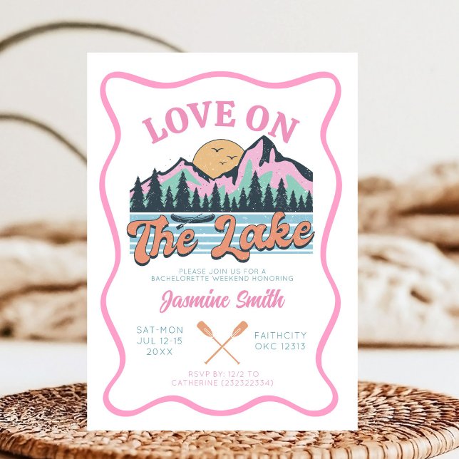 Invitation Retro Amour sur le lac fête de la bachelorette (Créateur téléchargé)