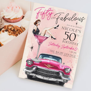Invitation Rétro Années 50 Cinquante et Fantastique Glam 50e