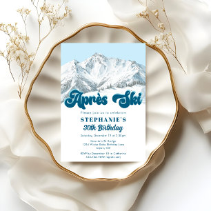 Invitation Rétro Après Ski Fête d'anniversaire d'hiver de mon