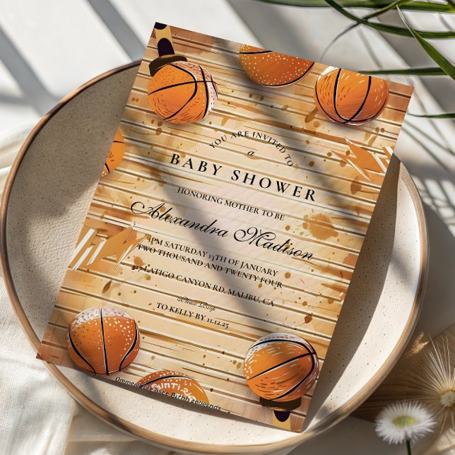 Invitation Retro Basketball Baby Shower (Créateur téléchargé)