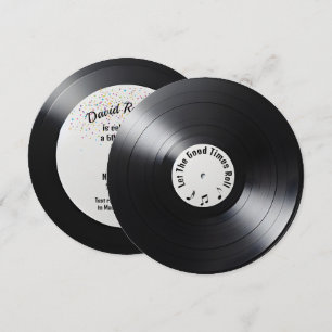 Invitation Retro Black Vinyl LP Record 60e fête d'anniversair