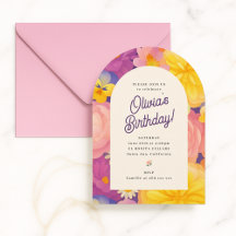 Invitation rétro boho pour fête fleurie