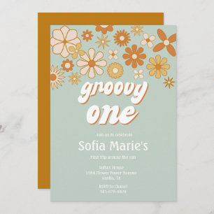 Invitation Retro Boho Super One Boho Premier anniversaire Inv