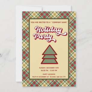Invitation Retro bold plaid fun compagnie fête