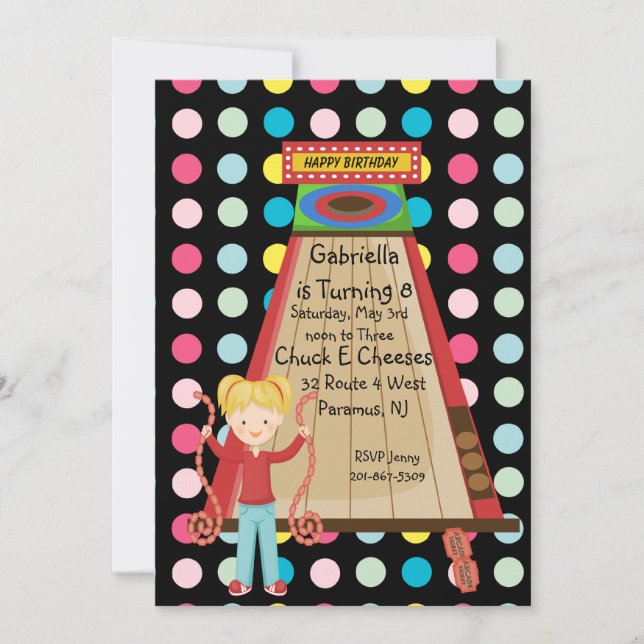 Invitation Retro, Bright et Polka Dot Arcade (Devant)
