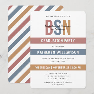 Invitation Rétro BSN Nursing School Graduation RN