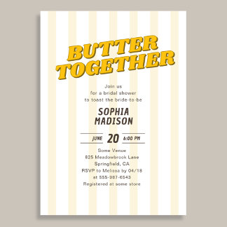Invitation Retro Butter Together Yellow Bridal Shower