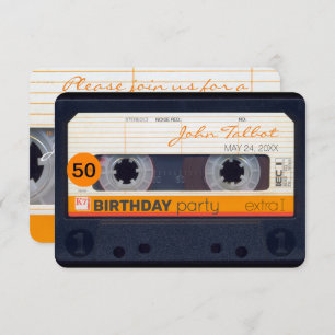 Invitation Retro cassette Cassette 50e Anniversaire Fête Invi
