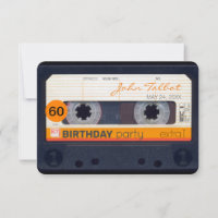Retro cassette Cassette 60e anniversaire Fête Invi
