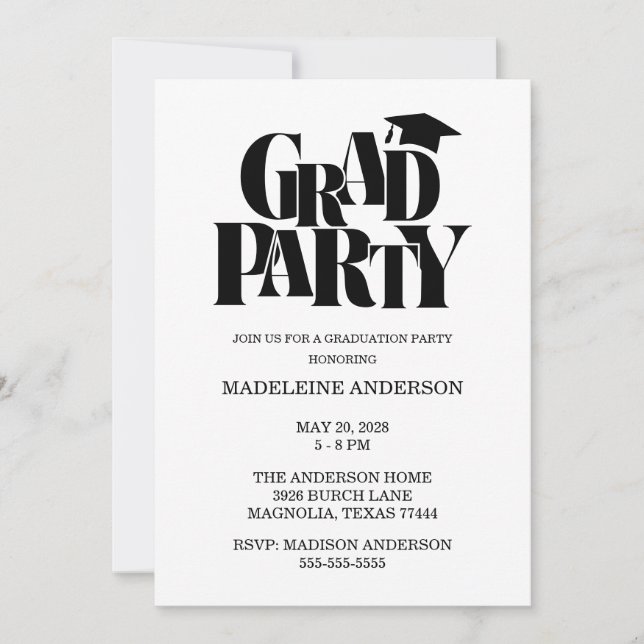 Invitation Retro Class of Congrats Graduation Photo (Devant)