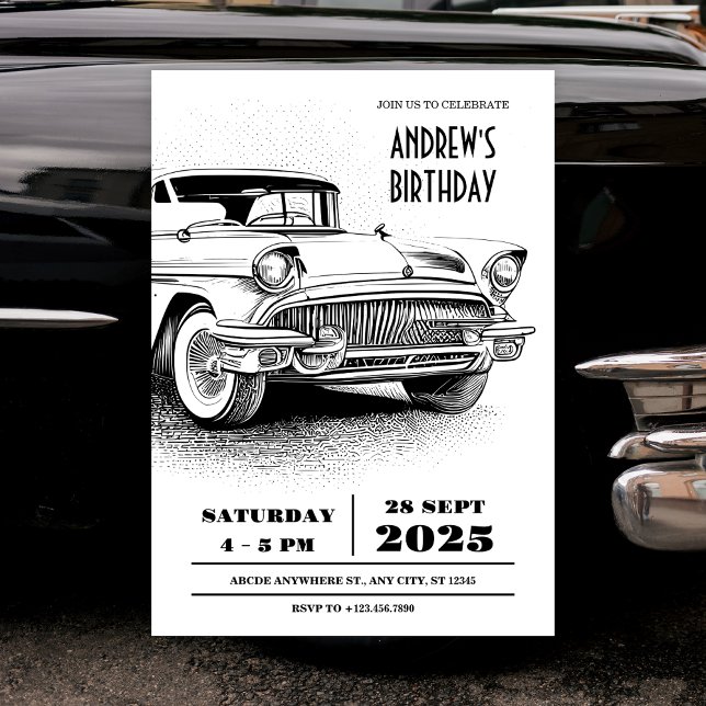 Invitation Retro classique automobile (Créateur téléchargé)