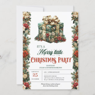 Invitation Retro classique de Noël présent
