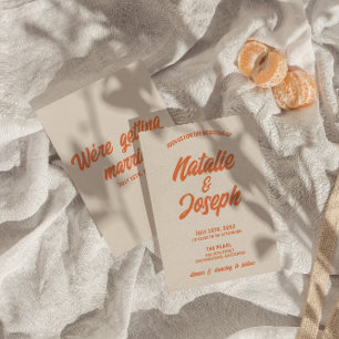 Invitation Retro Colorful Gras brillant Funky Mariage tendanc