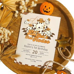 Invitation Retro Cowboy Halloween Premier Rodéo Anniversaire
